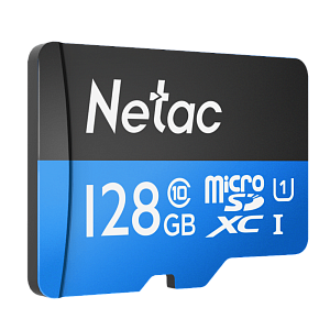Карта памяти MicroSDXC Netac P500 Standard 128Gb NT02P500STN-128G-R + адаптер