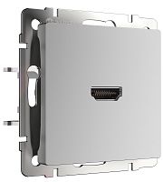 Розетка HDMI без рамки Werkel 1-м. серебряный глянцевый