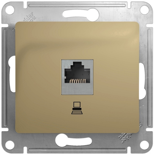 Розетка компьютерная без рамки Systeme Electric Glossa 1-м. RJ45 5e титан Systeme Electric — купить по цене от 1&nbsp;349 ₽ | ПрофБезопасность