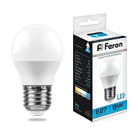 Лампа светодиодная Feron LB-550 G45 Шар E27 220В 9Вт 840Лм 6400К 45х82мм Feron — купить по цене от 120 ₽ | ПрофБезопасность