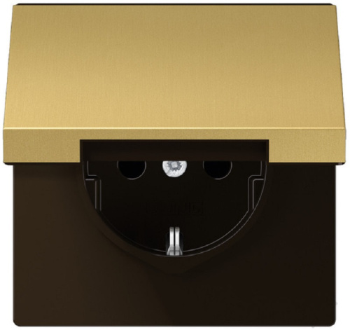 Розетка с заземлением без рамки Jung LS990 metal 1-м. крышка шторки для IP44 латунь Jung — купить по цене от 15&nbsp;163 ₽ | ПрофБезопасность