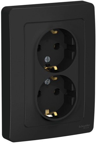 Розетка с заземлением Systeme Electric Blanca 1-м. 2-мод. антрацит Розетка с заземлением Systeme Electric Blanca 1-м. 2-мод. антрацит