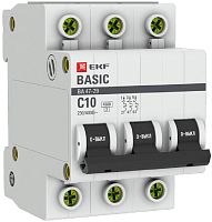 Выключатель автоматический EKF Basic ВА47-29 3п 10А C 4.5кА