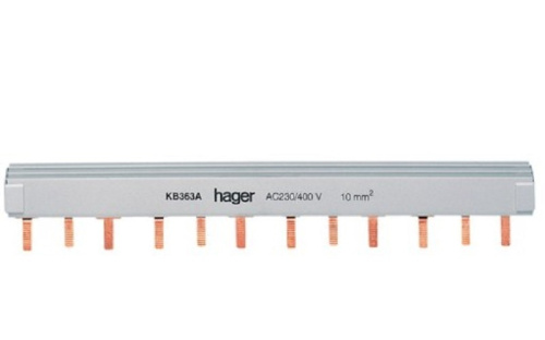 Шина соединительная 3-фазная Hager типа PIN (штырь) 63А 12 мод.(22см) гребенка