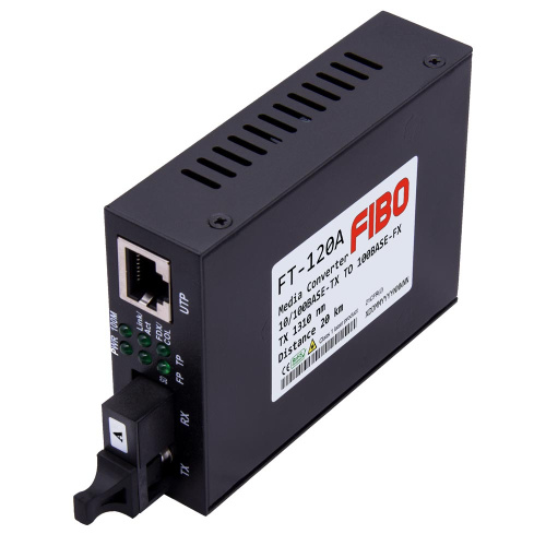 Медиаконвертер Fibo FT-1020A-LFP WDM, 1310/1550nm, SC, 1Гбит, 20 км, поддержка функции LFP