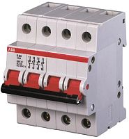 Выключатель нагрузки (мини-рубильник) ABB E204r 4п 125A рычаг красный тип AC