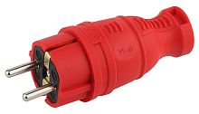 Вилка электрическая с заземлением прямая ЭРА V8-RED-IP44 16А IP44 красный