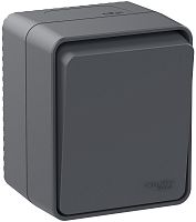 Переключатель накладной Systeme Electric AtlasDesign Profi54 1-кл. проходной IP54 антрацит
