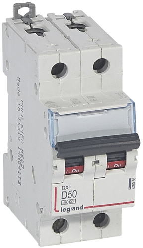 Выключатель автоматический Legrand DX3-E 6000 2п 50А D 10кА