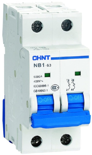 Выключатель автоматический CHINT NB1-63 2п 10А B 6кА