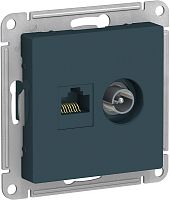Розетка RJ45+TV Оконечная без рамки Systeme Electric AtlasDesign 2-м. изумруд
