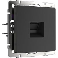 Розетка компьютерная без рамки Werkel 1-м. RJ45 5e черный матовый