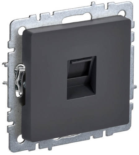Розетка компьютерная без рамки IEK Brite РК10-БрГ 1-м. RJ45 5e графит IEK — купить по цене от 915 ₽ | ПрофБезопасность