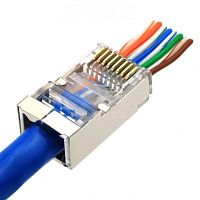 Коннектор RJ-45 EZNetko со сквозным отверстием (8p8c) cat.5е экранированные