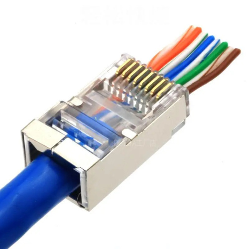 Коннектор RJ-45 EZNetko со сквозным отверстием (8p8c) cat.5е экранированные