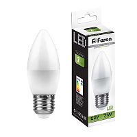 Лампа светодиодная Feron LB-97 C37 Свеча Е27 220В 7Вт 600Лм 4000К 37х100мм Feron — купить по цене от 100 ₽ | ПрофБезопасность