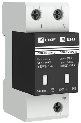 Ограничитель импульсных напряжений УЗИП EKF PROxima ОПВ-D 2п L-N-PE классIII 5кА с NFC EKF — купить по цене от 3&nbsp;795 ₽ | ПрофБезопасность