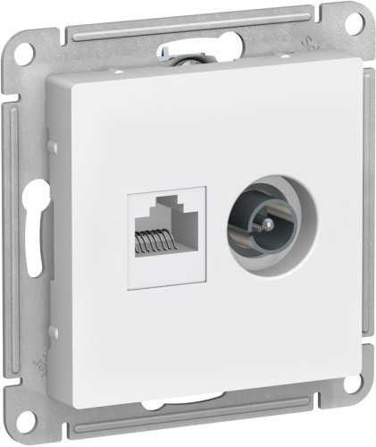 Розетка RJ45+TV Оконечная без рамки Systeme Electric AtlasDesign 2-м. белый