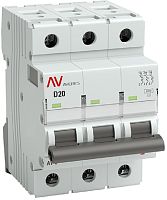 Выключатель автоматический EKF Averes AV-6 3п 20А D 6кА