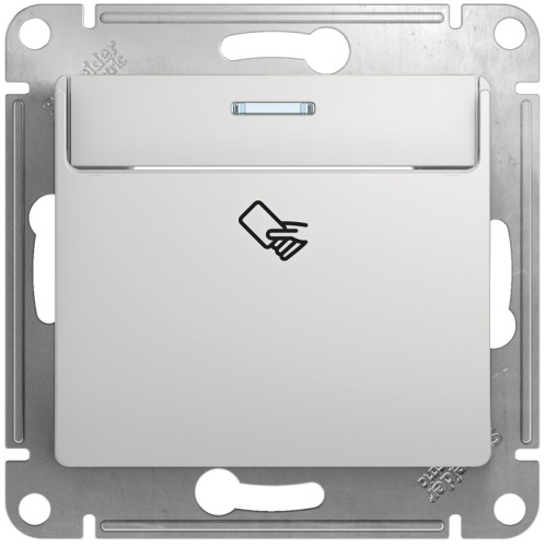 Выключатель карточный с подсветкой без рамки Systeme Electric Glossa 1-кл. алюминий Systeme Electric — купить по цене от 1&nbsp;160 ₽ | ПрофБезопасность