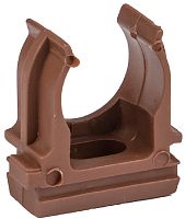 Клипса для гофры EKF-Plast Д=25 темное дерево (уп. 10шт)