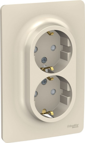 Розетка с заземлением Schneider Electric Unica New 1-м. 2 мод. шторки бежевый Schneider Electric — купить по цене от 972 ₽ | ПрофБезопасность