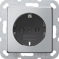 Розетка с заземлением без рамки Gira ClassiX 1-м. 16А хром/антрацит Gira — купить по цене от 2&nbsp;420 ₽ | ПрофБезопасность