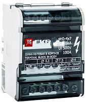 Шина в корпусе на DIN-рейку (кросс-модуль) EKF PROxima ШНК 4х7 L+PEN серый