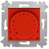 Терморегулятор механический с датчиком без рамки ABB EPJ Levit 0С +45С красный/дымчатый черный