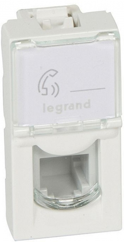 Розетка телефонная Legrand Mosaic для кабель-канала Metra RJ11 1-м. 1 мод. белый картинка