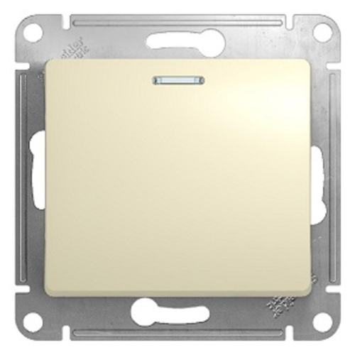 Выключатель с подсветкой без рамки Systeme Electric Glossa 1-кл. бежевый  Systeme Electric — купить по цене от 338 ₽ | ПрофБезопасность фото 2