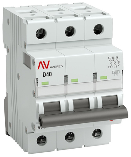 Выключатель автоматический EKF Averes AV-6 3п 40А D 6кА