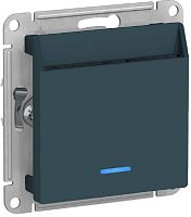 Выключатель карточный с подсветкой без рамки Systeme Electric AtlasDesign 1-кл. изумруд
