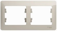 Рамка горизонтальная Systeme Electric Glossa 2-м. молочный