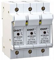 Держатель плавких вставок с индикацией CHINT 3п RT28N-63X 14х51мм