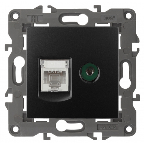 Розетка RJ45+TV Оконечной без рамки Эра Elegance 1-м. антрацит, Эра, купить, цена, доставка, безопасность Розетка RJ45+TV Оконечной без рамки Эра Elegance 1-м. антрацит Эра — купить по цене от 1 200 ₽ | ПрофБезопасность