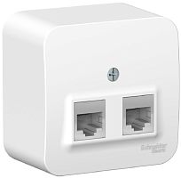 Розетка телефон+компьютер накладная Systeme Electric Blanca 2-м. RJ11+RJ45 5е белый
