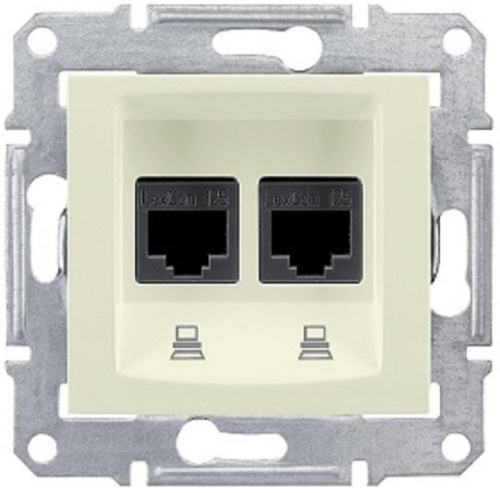 Розетка компьютерная без рамки Schneider Electric Sedna 2-м. RJ45+RJ45 5e бежевый, Schneider Electric, купить, цена, доставка, безопасность Розетка компьютерная без рамки Schneider Electric Sedna 2-м. RJ45+RJ45 5e бежевый Schneider Electric — купить по цене от 938 ₽ | ПрофБезопасность