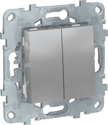 Выключатель без рамки Schneider Electric Unica New 2-кл. алюминий, Schneider Electric, купить, цена, доставка, безопасность Выключатель без рамки Schneider Electric Unica New 2-кл. алюминий Schneider Electric — купить по цене от 960 ₽ | ПрофБезопасность