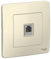 Розетка телефонная с рамкой Systeme Electric Blanca 1-м. RJ11 молочный