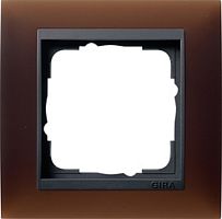 Рамка универсальная Gira Event Opaque 1-м. коричневый матовый/антрацит картинка