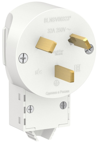 Вилка силовая Systeme Electric Blanca 32А 2P+N 230В белый  Systeme Electric — купить по цене от 416 ₽ | ПрофБезопасность