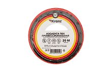 Изолента Kranz ПВХ профессиональная 0.18х19мм 20м красный 