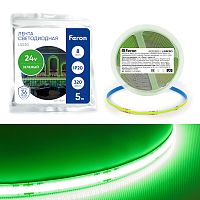 Светодиодная COB лента Feron LS530 320SMD(2110) 10Вт/м 24V зеленый  — купить по цене от 1&nbsp;425 ₽ | ПрофБезопасность