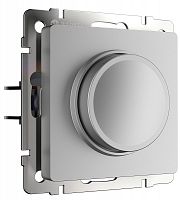 Светорегулятор поворотно-нажимной без рамки Werkel 5-600Вт серебряный глянцевый картинка