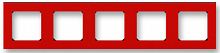 Рамка универсальная ABB EPJ Levit 5-м. красный/дымчатый чёрный картинка