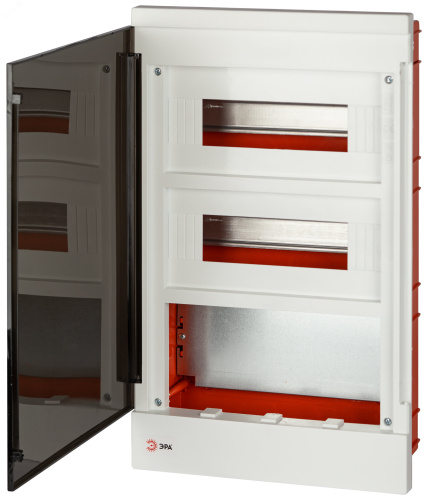 Бокс пластиковый со слаботочным отсеком ЭРА MultiBox bs-24f IP40 черная дверца