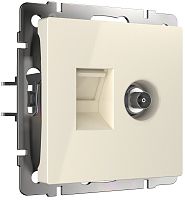 Розетка RJ45+TV Оконечная без рамки Werkel 1-м. слоновая кость глянцевый