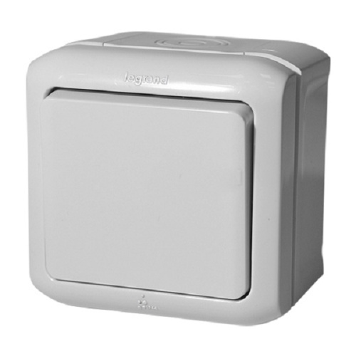 Выключатель накладной Legrand Quteo 1-кл. IP44 серый Legrand — купить по цене от 414 ₽ | ПрофБезопасность фото 2