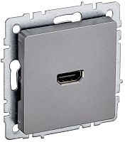 Розетка HDMI без рамки IEK Brite РHDMI-0-БрС 1-м. сталь